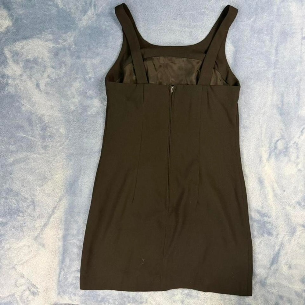 Vintage onyx nite Black bodycon mini dress with white trim. Size: 10 - Picture 5 of 5